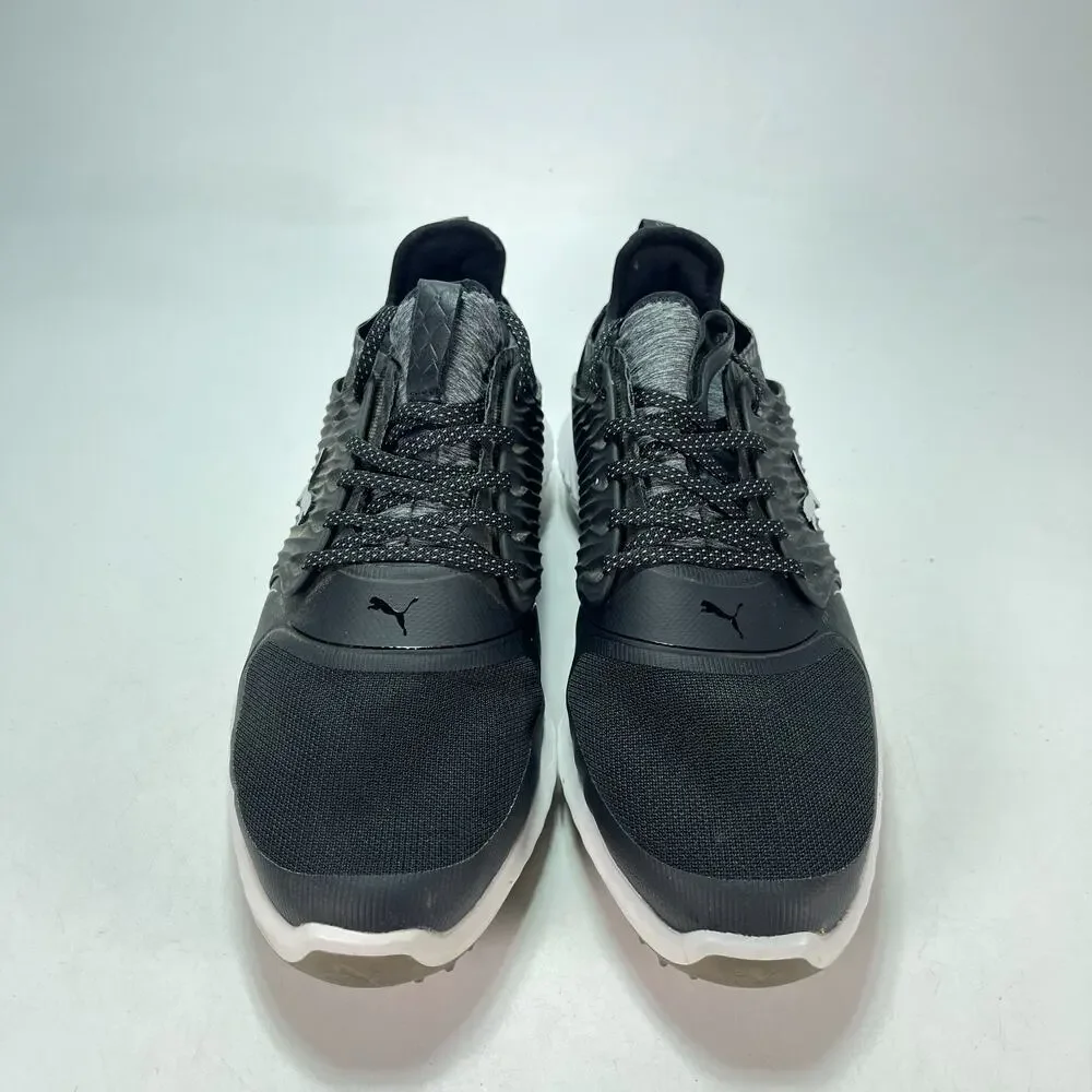 PUMA Ignite PWRADAPT Caged Black White Lace Up Golf Shoes 192413-02 Mens Sz 10.5